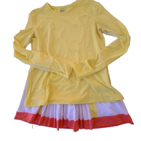 Lucky in Love Womens Yellow Long Sleeve Sun Protection Athletic Shirt Large - Picture 4 of 12